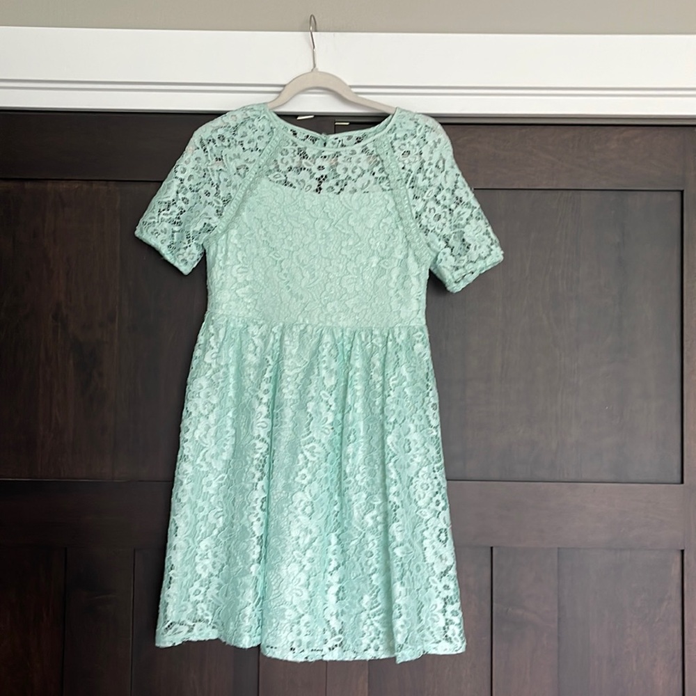 Blush by Us Angels Girls Lace Mint Dress Size 16